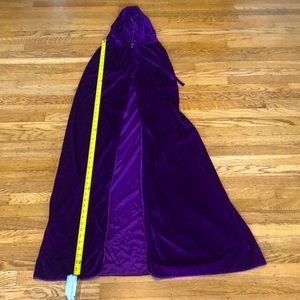 Purple velvet costume cape with hood